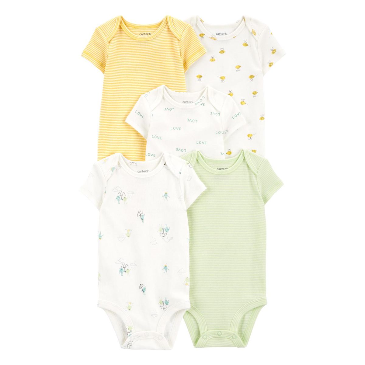CARTER'S - Body Bebé Niño Niña Pack X5 Carters