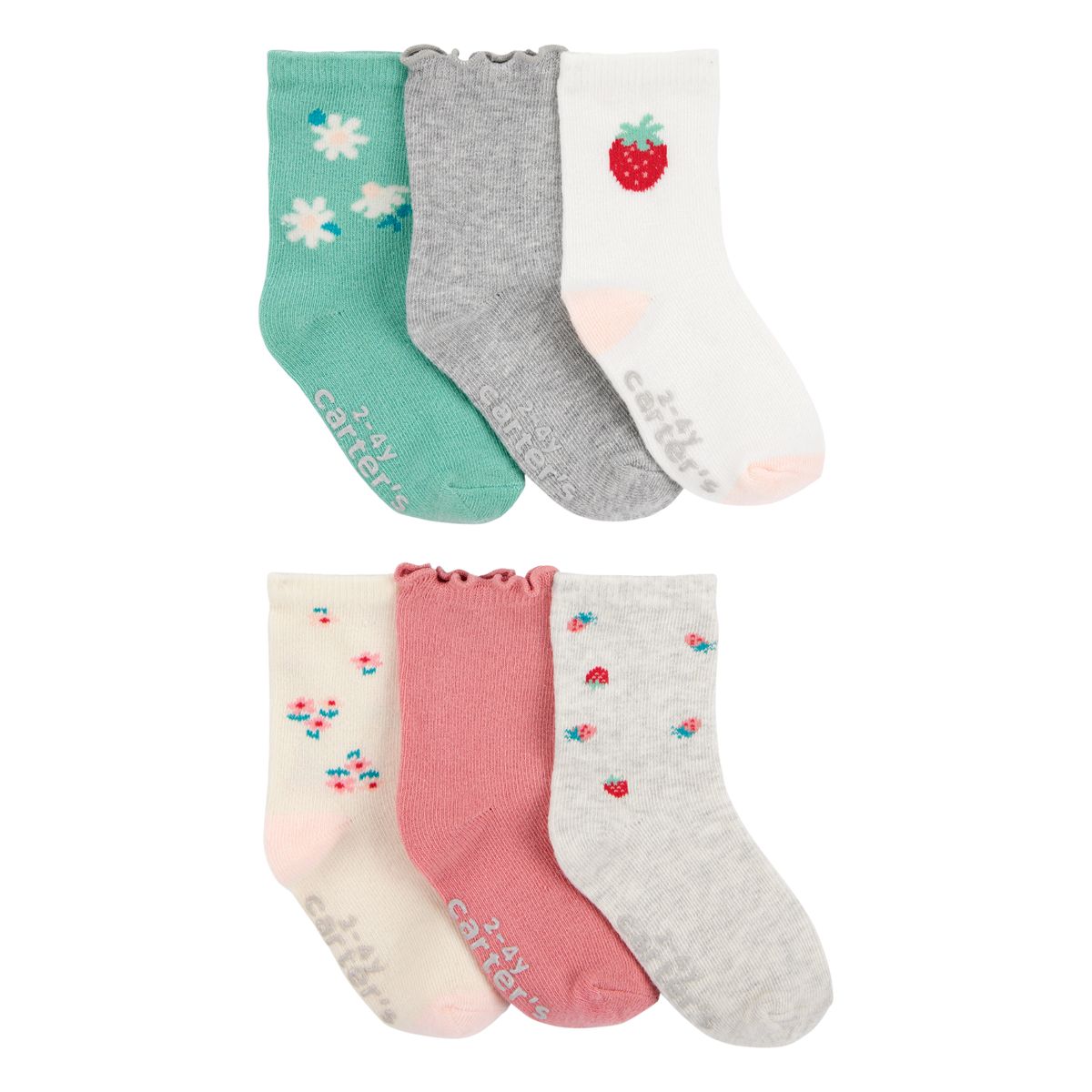 CARTER'S - Medias Bebé Niña Pack X6 Algodón Carters