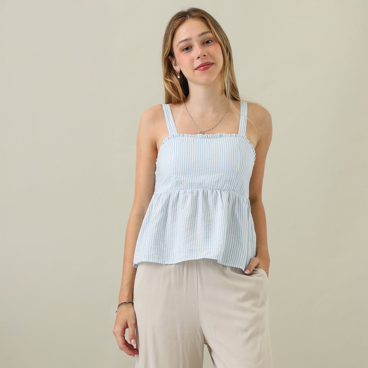 AMERICAN ABBEY - Blusa Sin Mangas Casual Mujer American Abbey