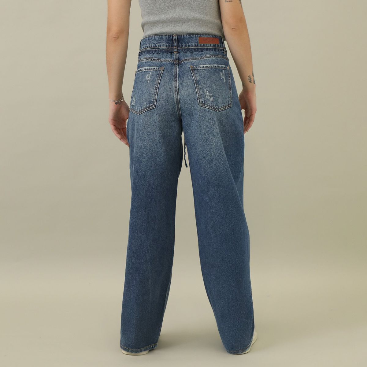 DENIMLAB - Jean Wide 100% Algodón Mujer Denimlab