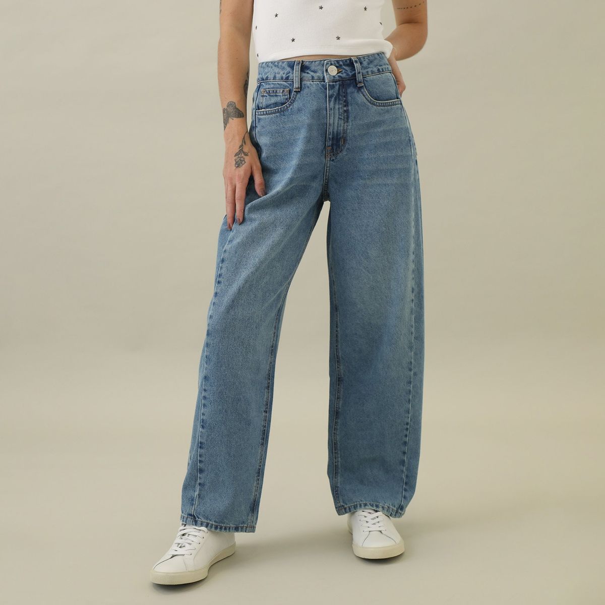 DENIMLAB - Jean Barrel 100% Algodón Mujer Denimlab