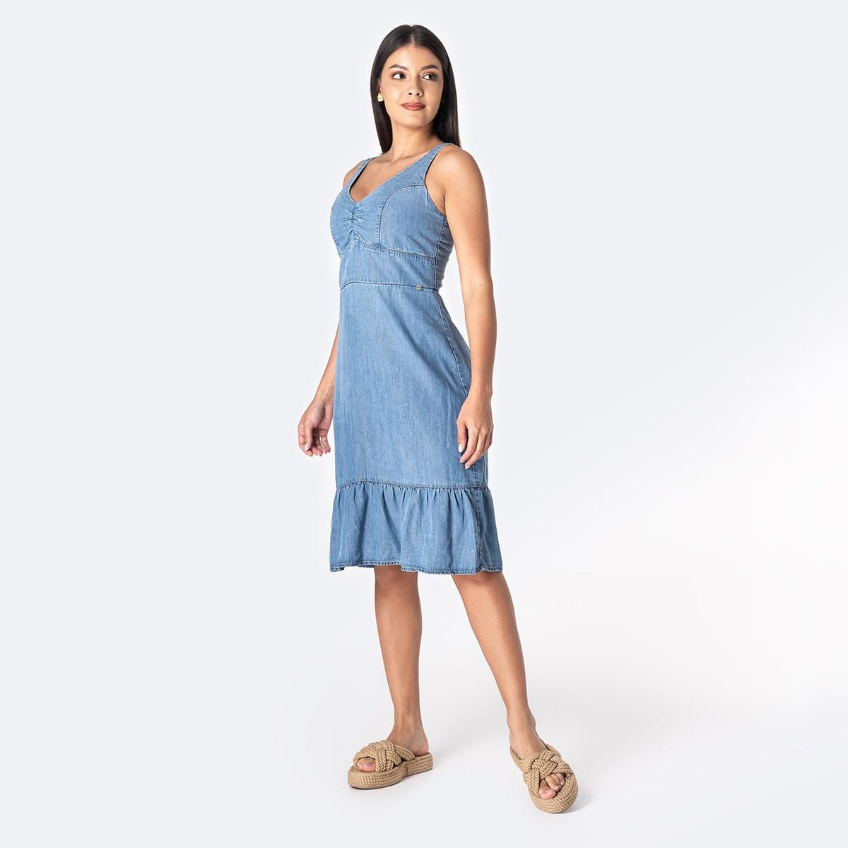 PIONIER - Vestido Jean Corto Casual Mujer Pionier