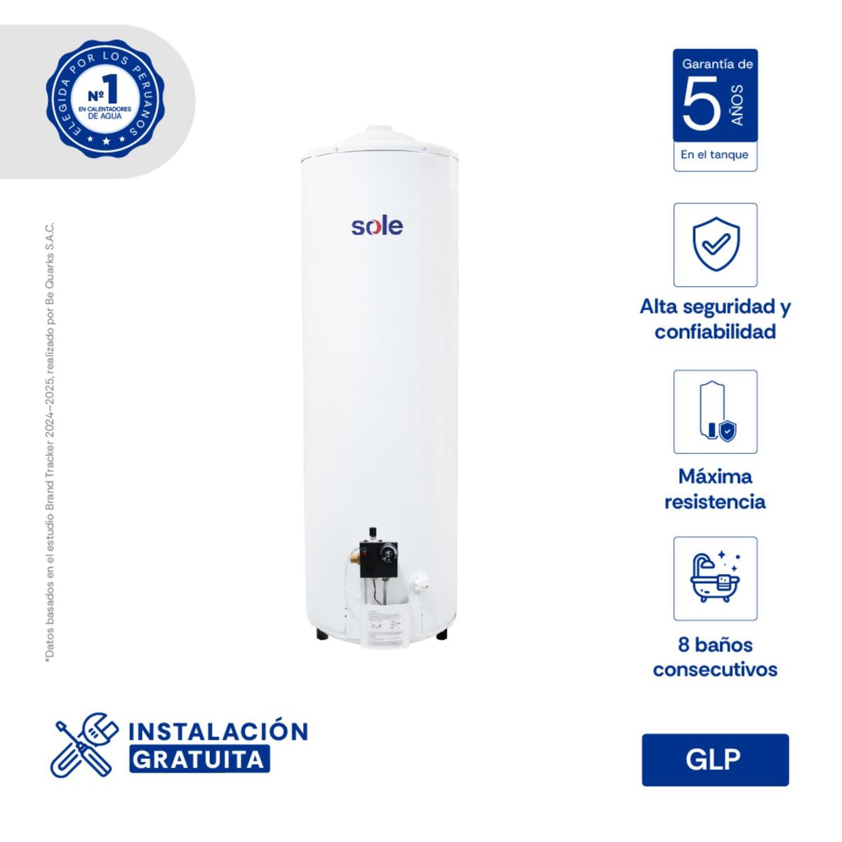 Sole - Termotanque Sole Glp Tipo B 150l C/acc