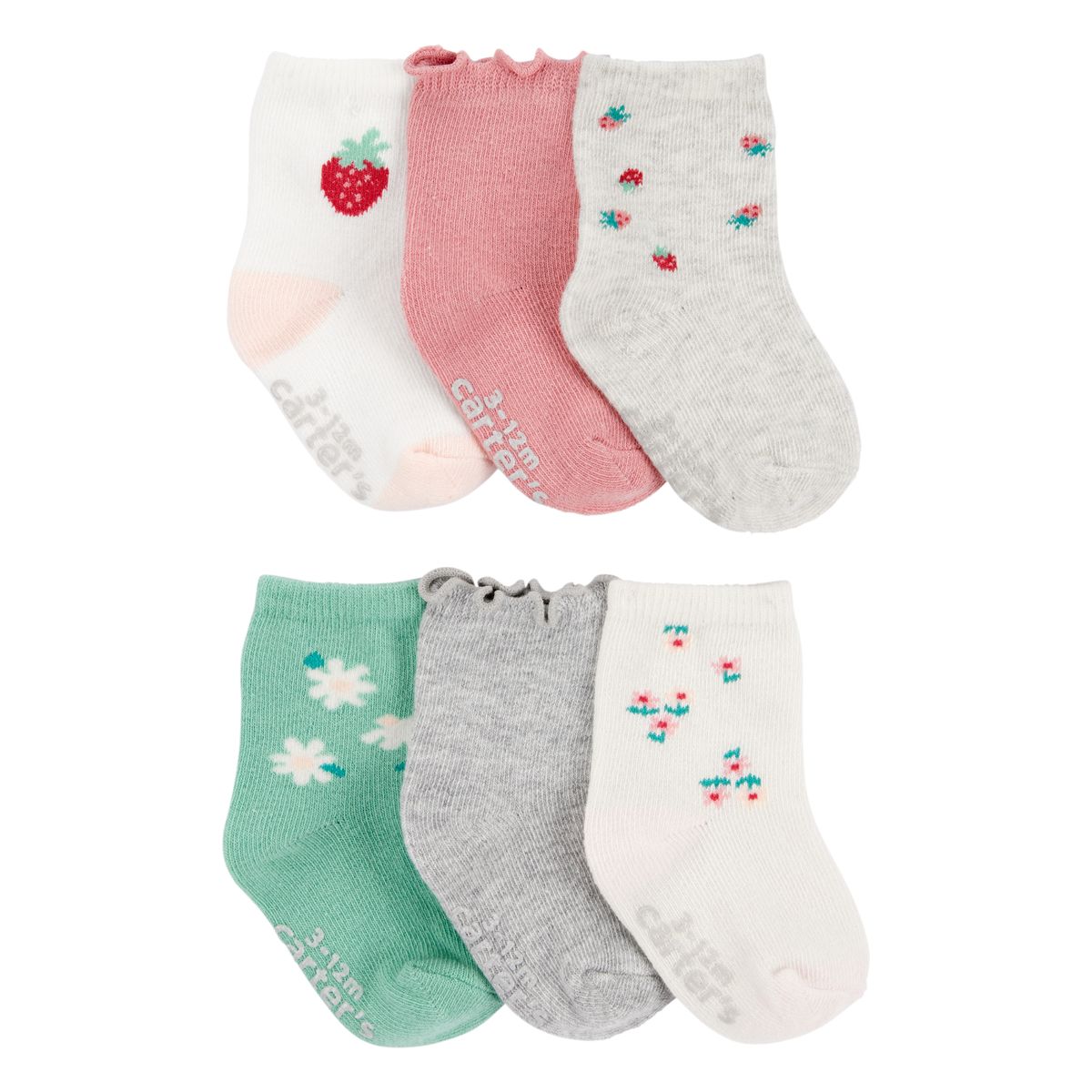 CARTER'S - Medias Bebé Niña Pack X6 Algodón Carters