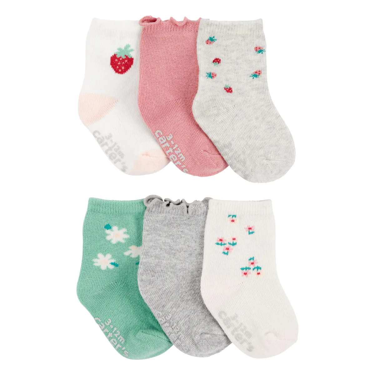 CARTER'S - Medias Bebé Niña Pack X6 Algodón Carters