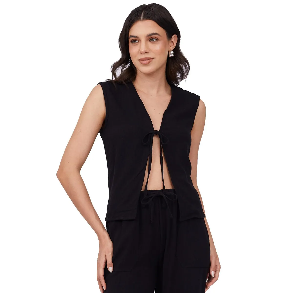 FINDING MAGNOLIA - Blusa Sin Mangas 100% Lino Mujer Finding Magnolia