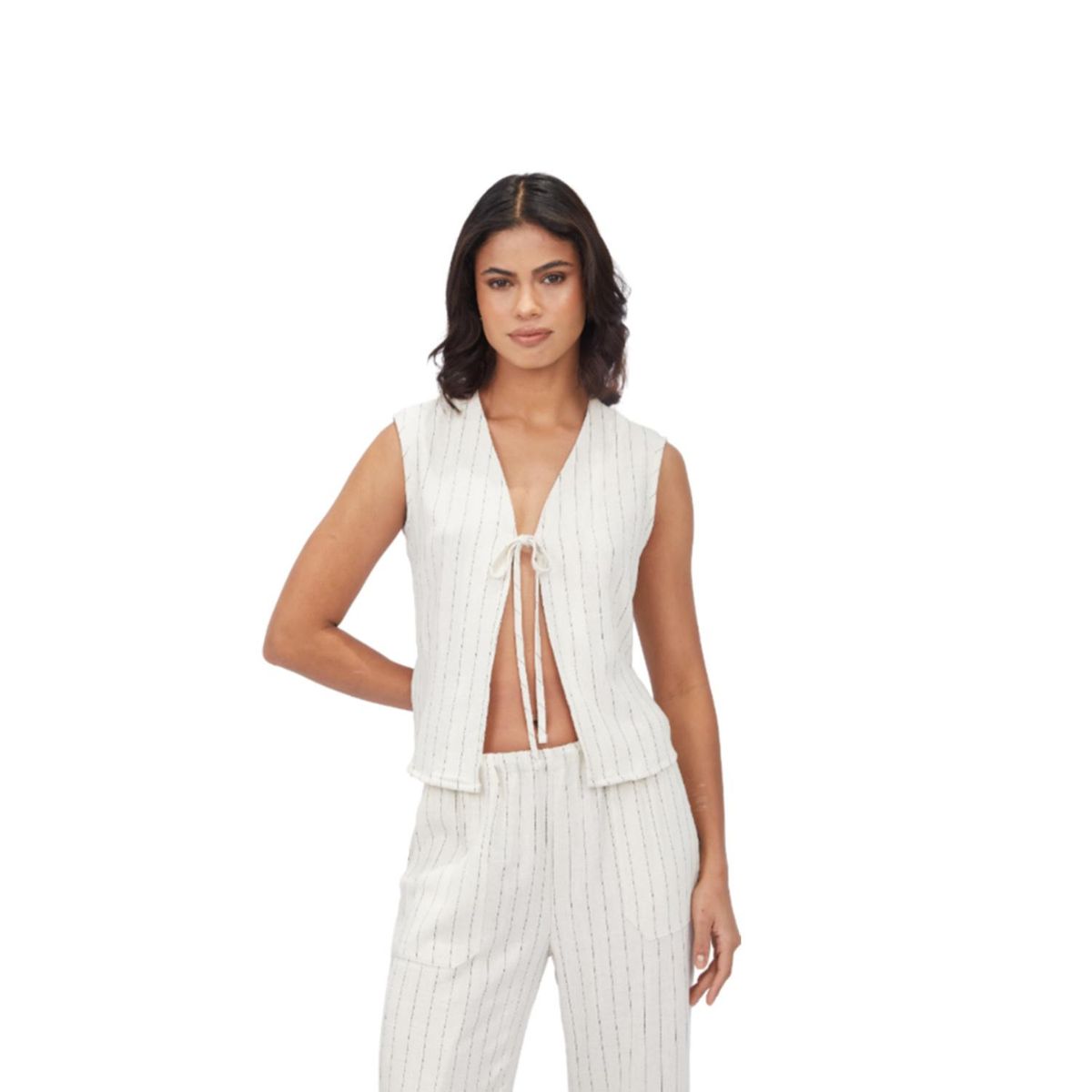 FINDING MAGNOLIA - Blusa Sin Mangas 100% Lino Mujer Finding Magnolia