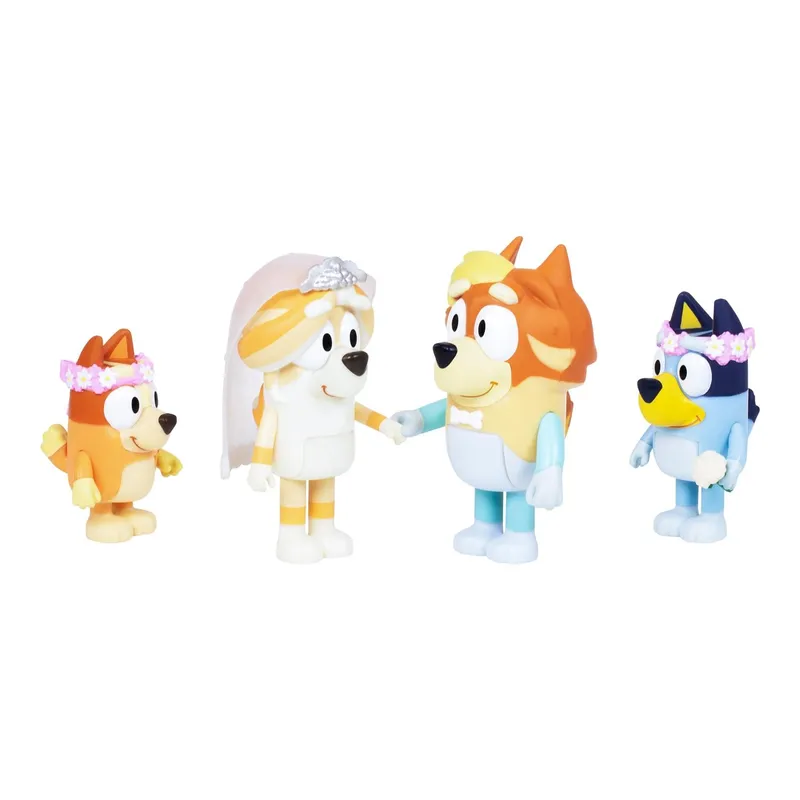 BLUEY - Pack X4 Figuras Boda Bluey