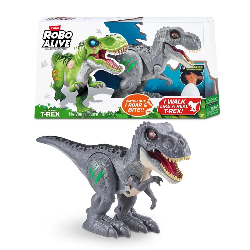 ROBO ALIVE - Robot Dinosaurio T-rex Con Luces Y Sonido Asst Robo Alive