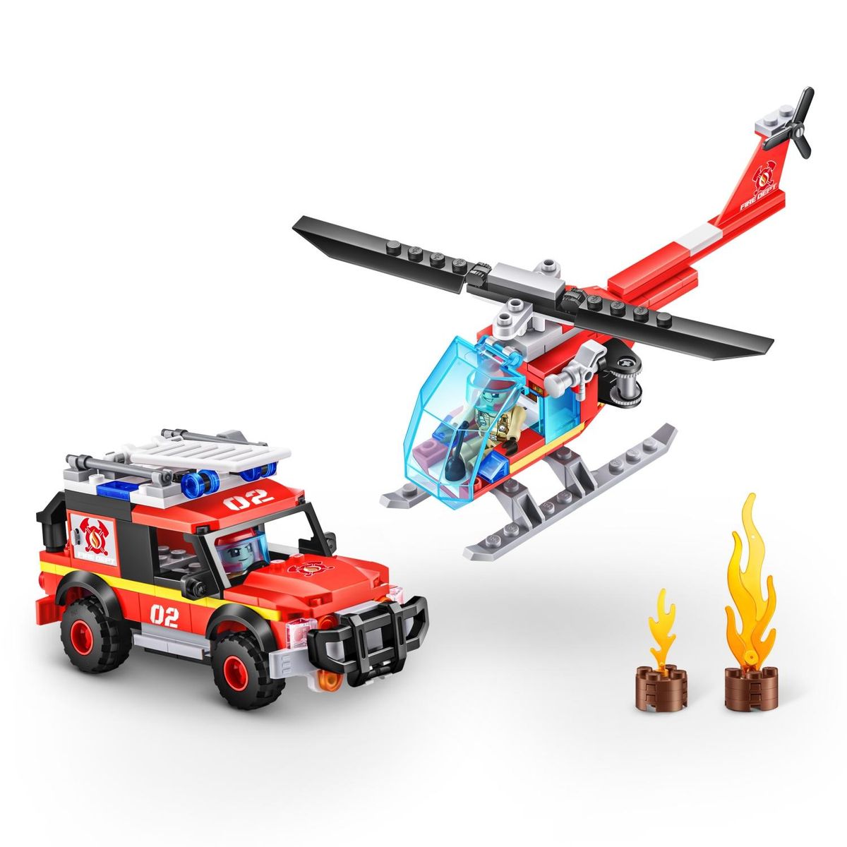 MAX BUILD MORE - Set de Juego Bloques Rescate De Incendio 265pz Max