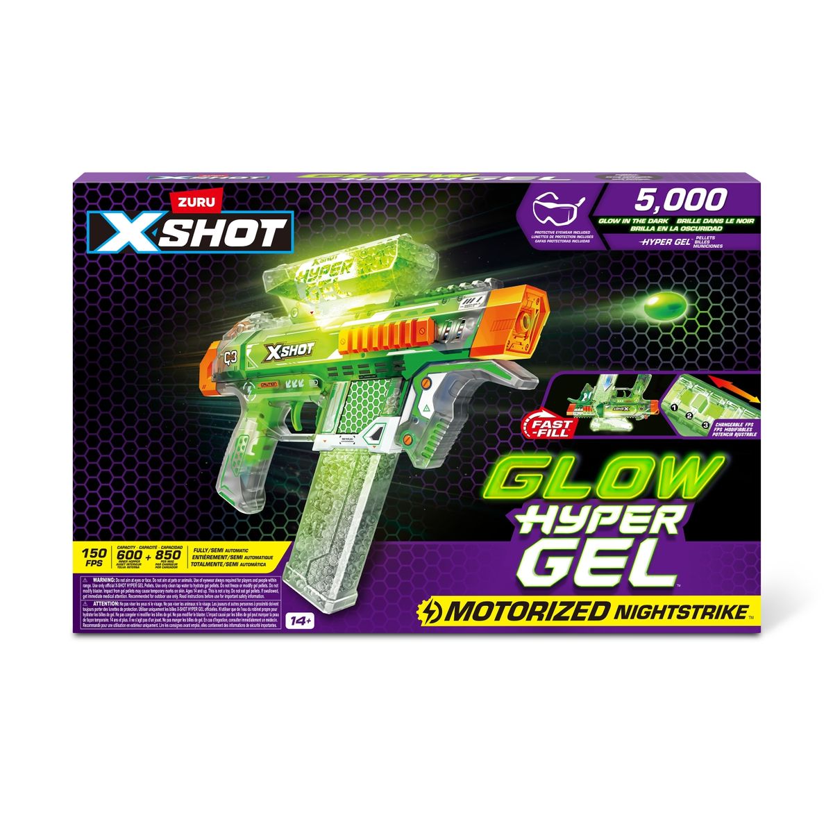 X-SHOT - Set Lanzador Mediano Hyper Gel Fluorescente