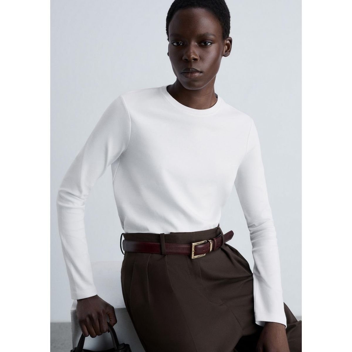 MANGO - Polo Manga Larga 100% Algodón Mujer Mango