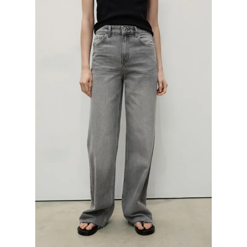 MANGO - Jean Wide 100% Algodón Mujer Mango