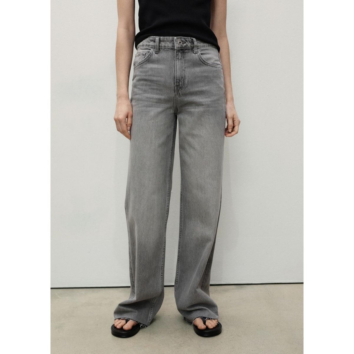 MANGO - Jean Wide 100% Algodón Mujer Mango