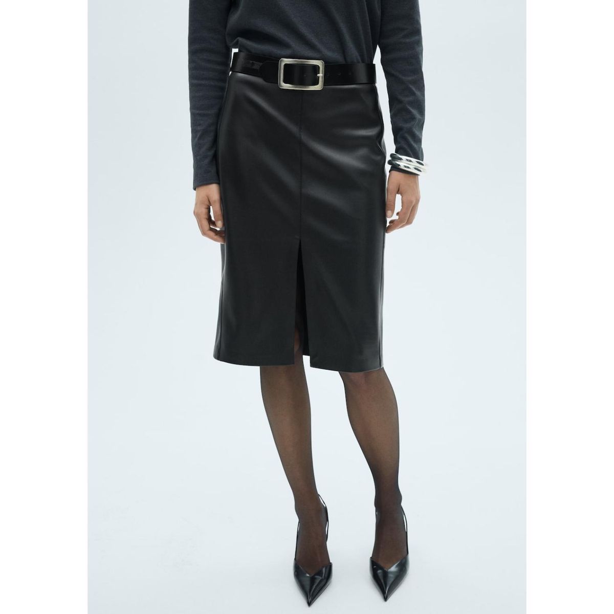 MANGO - Falda Larga Casual Mujer Mango