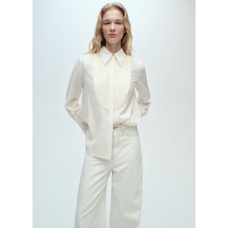 MANGO - Camisa Manga Larga Casual Mujer Mango