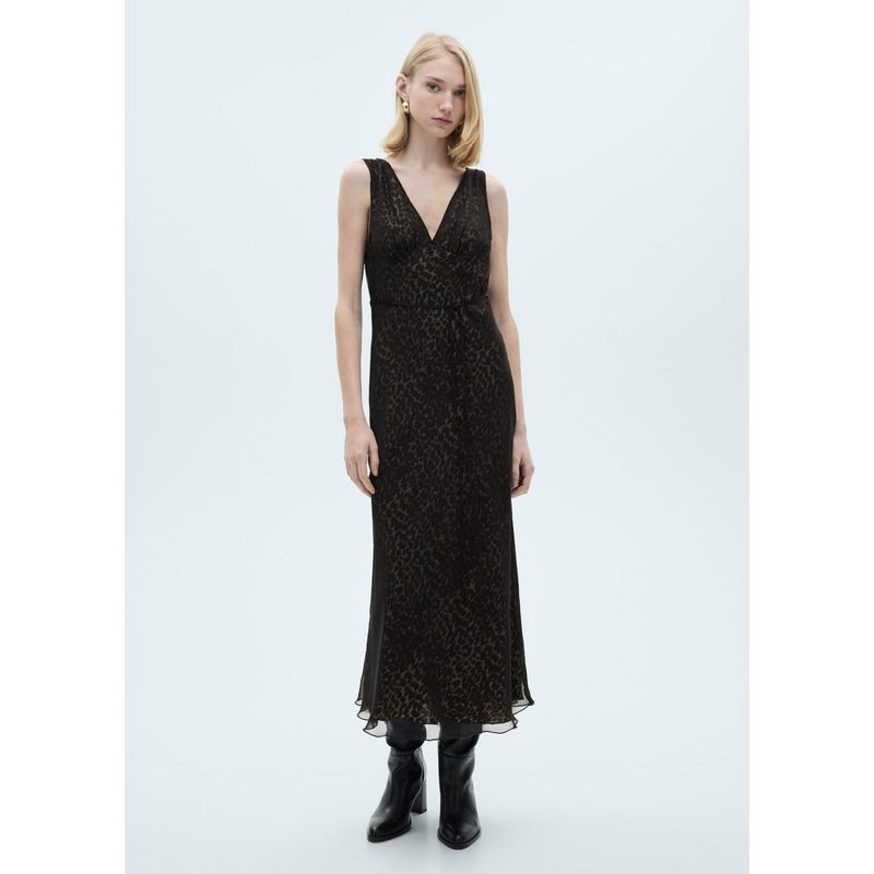 MANGO - Vestido Largo Casual Mujer Mango