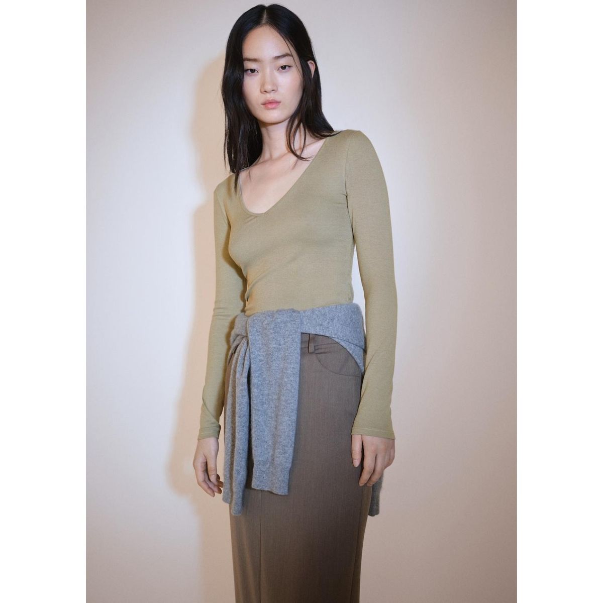 MANGO - Polo Manga Larga Casual Mujer Mango