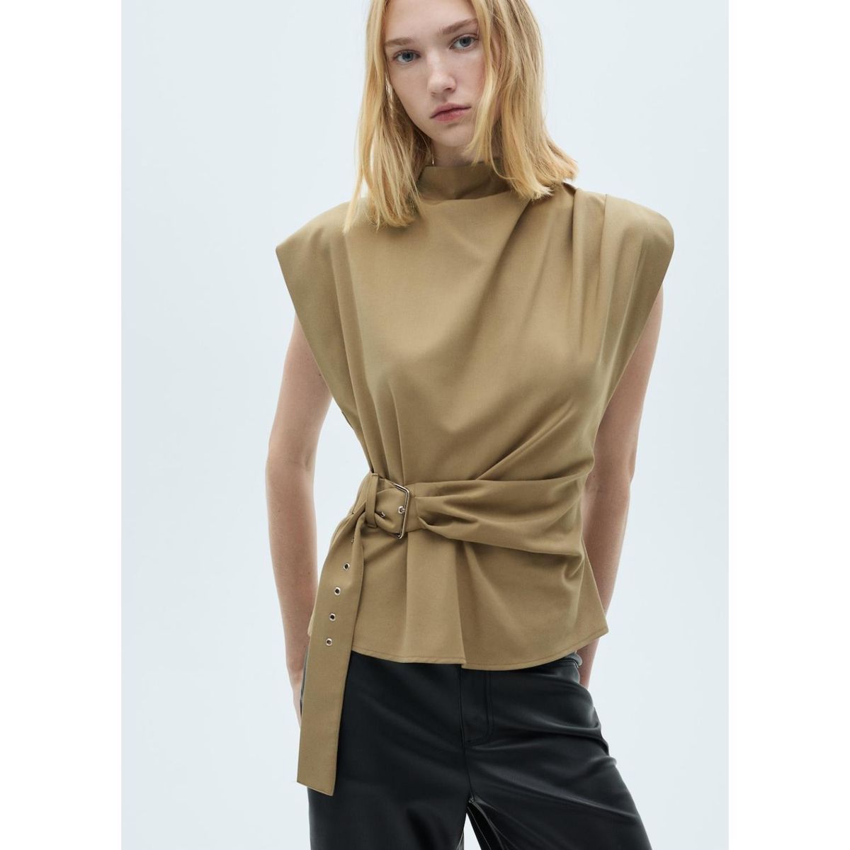 MANGO - Blusa Sin Mangas Casual Mujer Mango