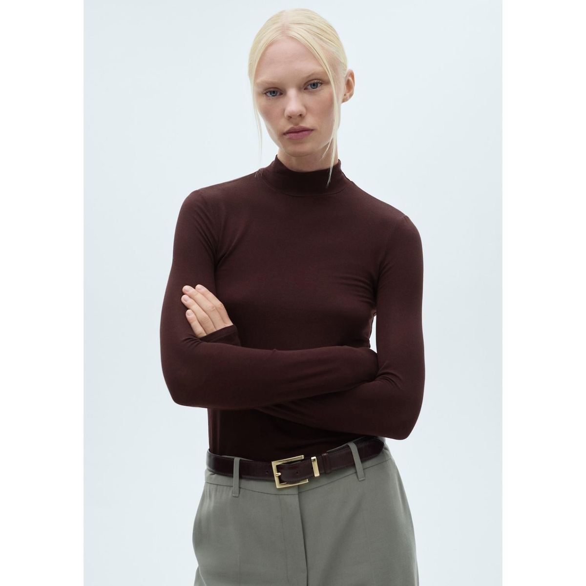 MANGO - Polo Manga Larga Casual Mujer Mango