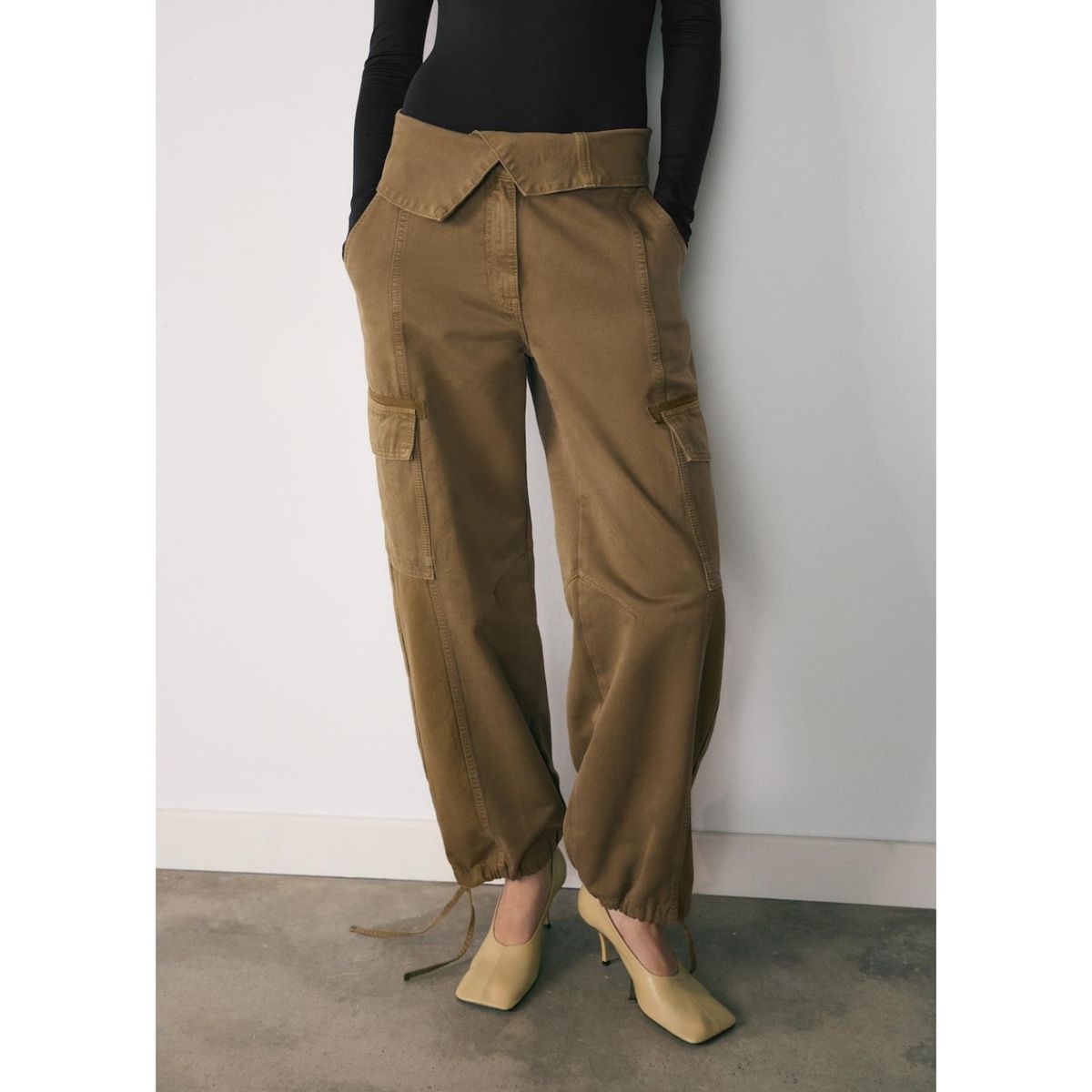 MANGO - Jean Cargo Algodón Mujer Mango