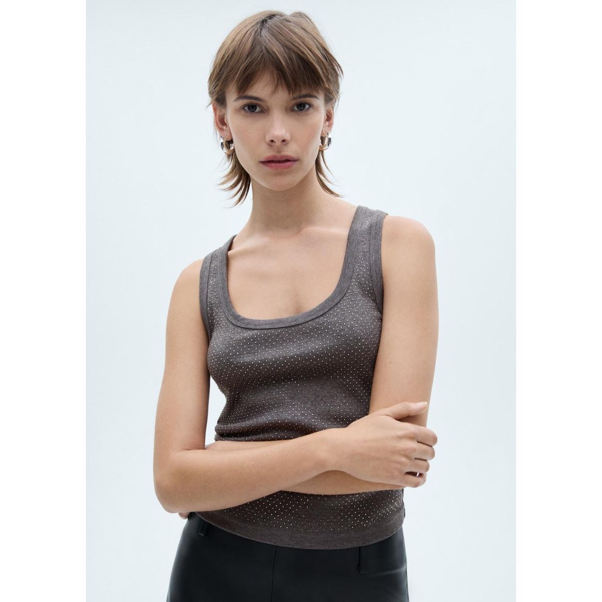 MANGO - Top Sin Mangas Casual Mujer Mango