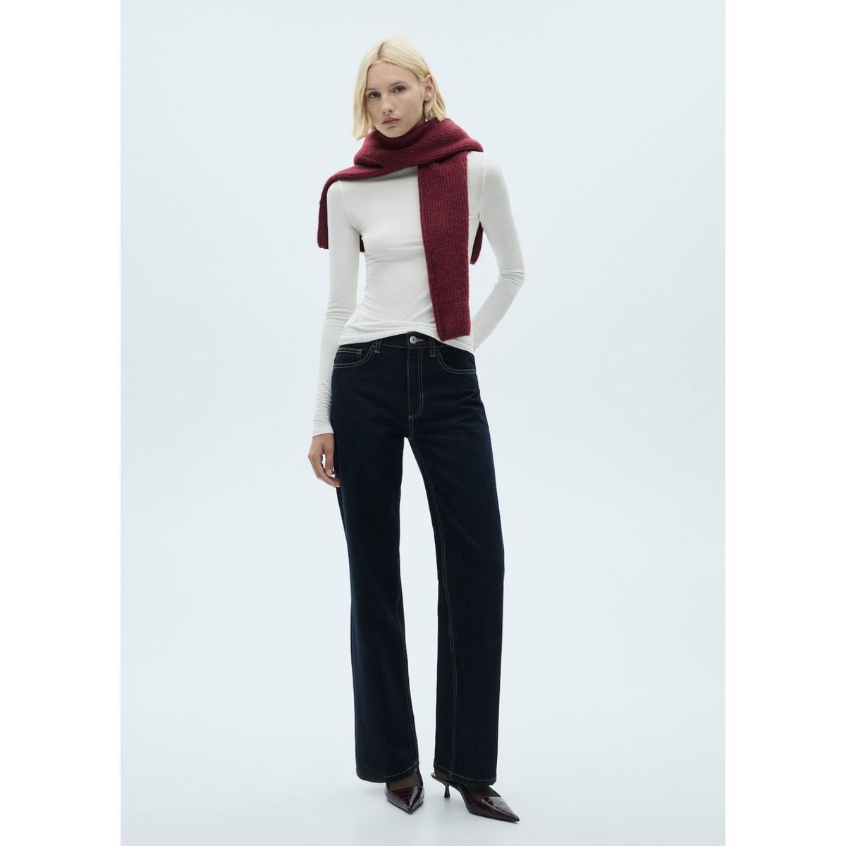 MANGO - Polo Manga Larga Casual Mujer Mango