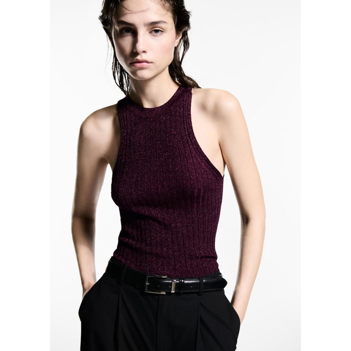 MANGO - Top Sin Mangas Casual Mujer Mango