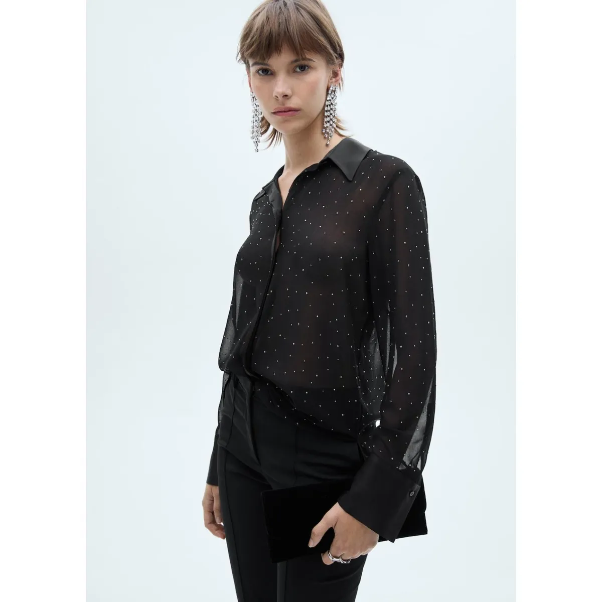 MANGO - Camisa Manga Larga Casual Mujer Mango