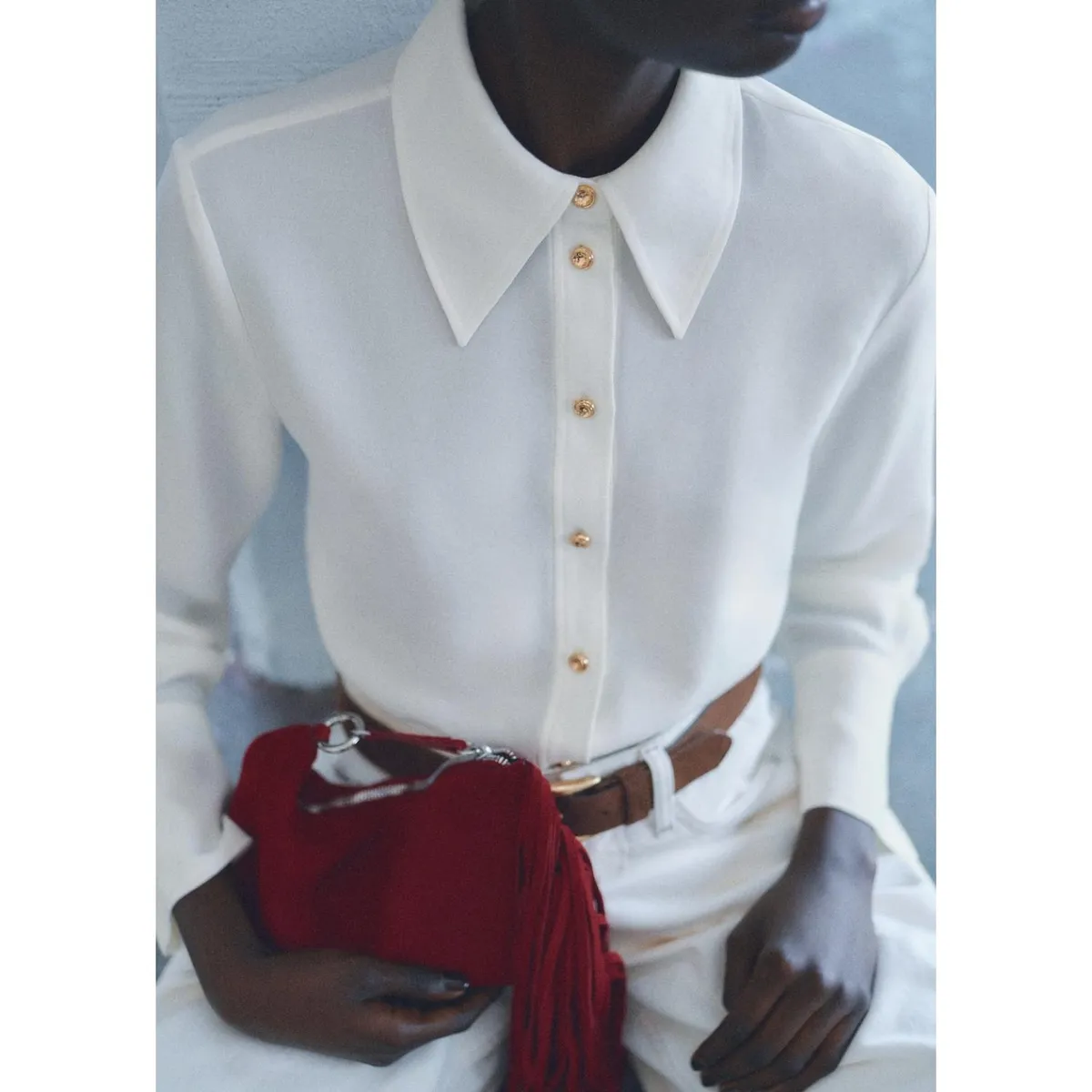 MANGO - Camisa Manga Larga Casual Mujer Mango