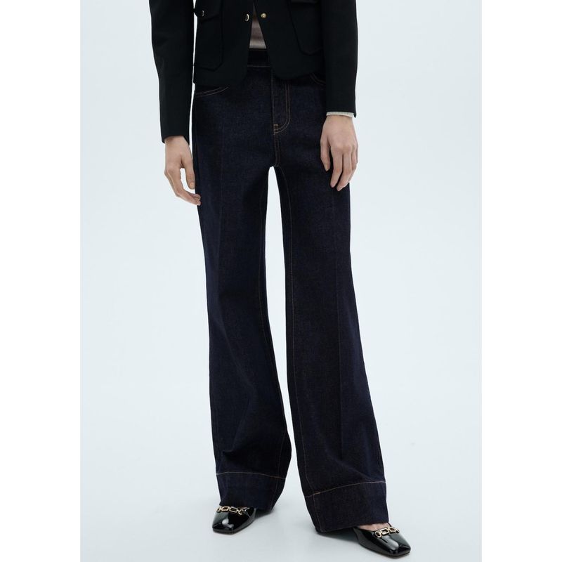 MANGO - Jean Wide 100% Algodón Mujer Mango