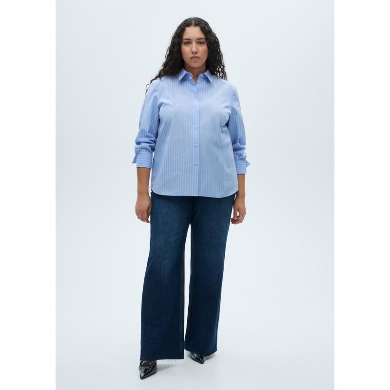 MANGO - Camisa Manga Larga Algodón Mujer Mango
