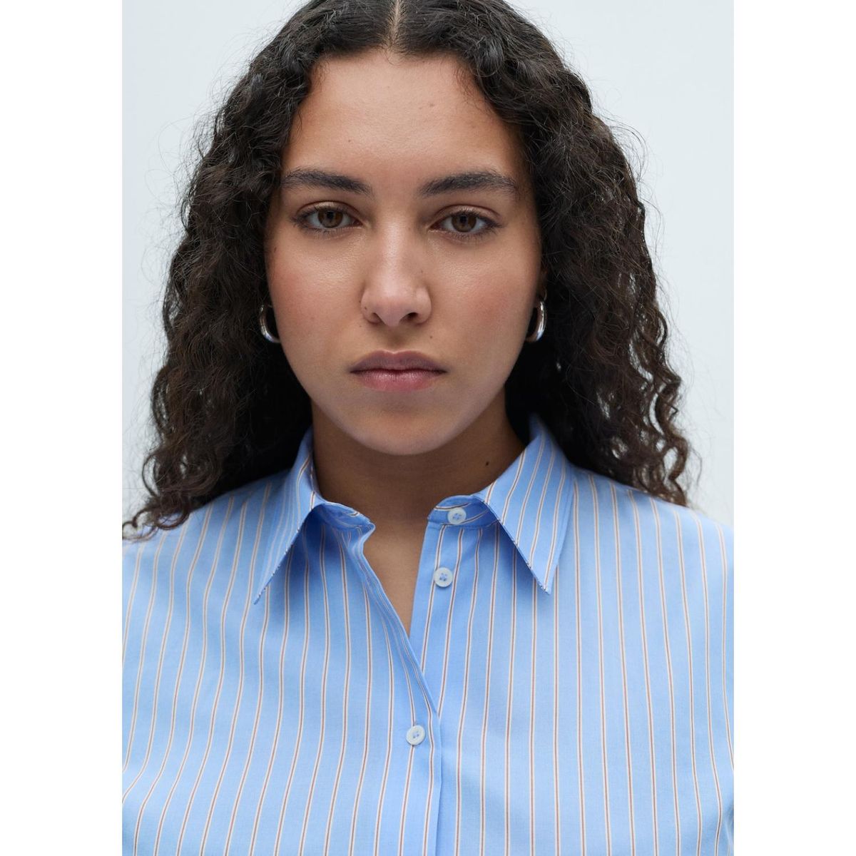 MANGO - Camisa Manga Larga Algodón Mujer Mango