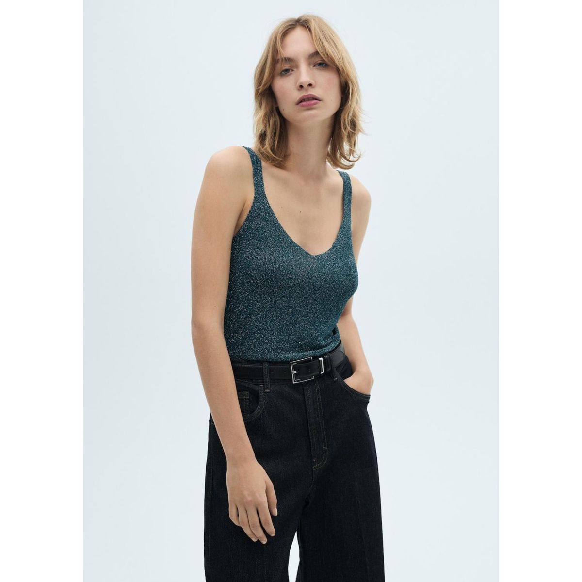 MANGO - Top Sin Mangas Casual Mujer Mango