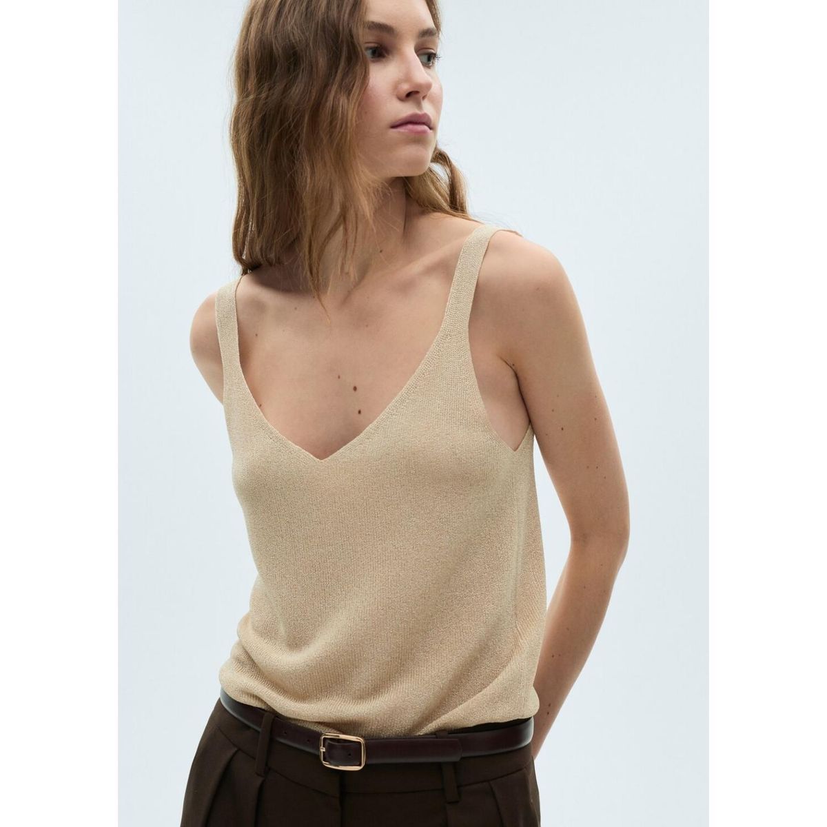 MANGO - Top Sin Mangas Casual Mujer Mango