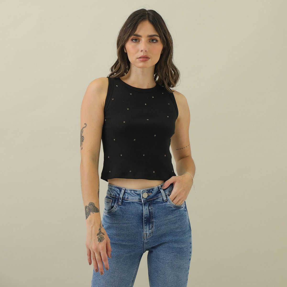 DENIMLAB - Top Sin Mangas Algodón Mujer Denimlab