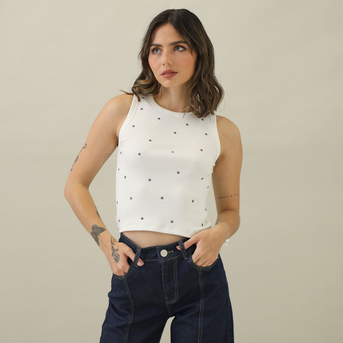 DENIMLAB - Top Sin Mangas Algodón Mujer Denimlab