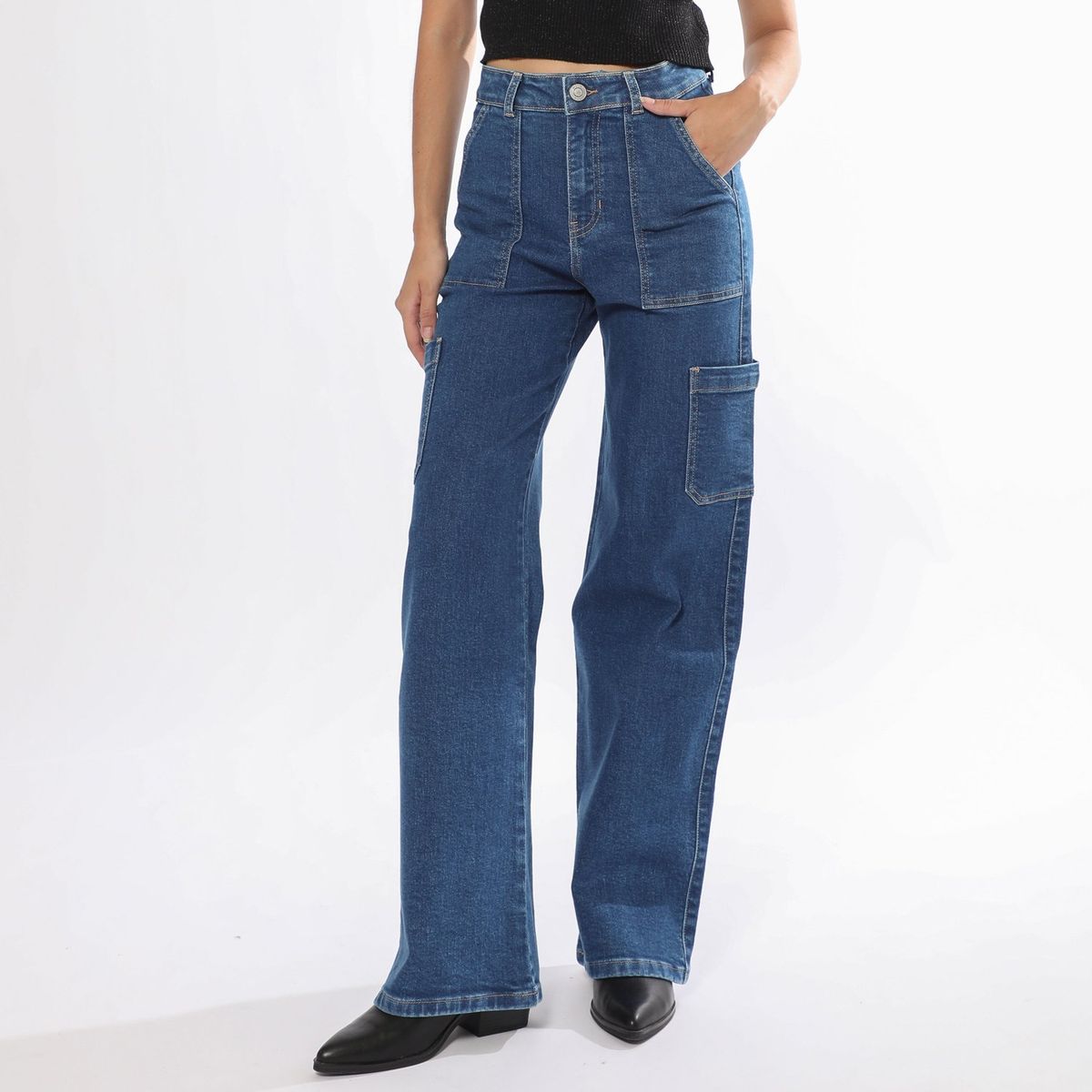 SYBILLA - Pantalón Straight Tiro Alto Mujer Sybilla