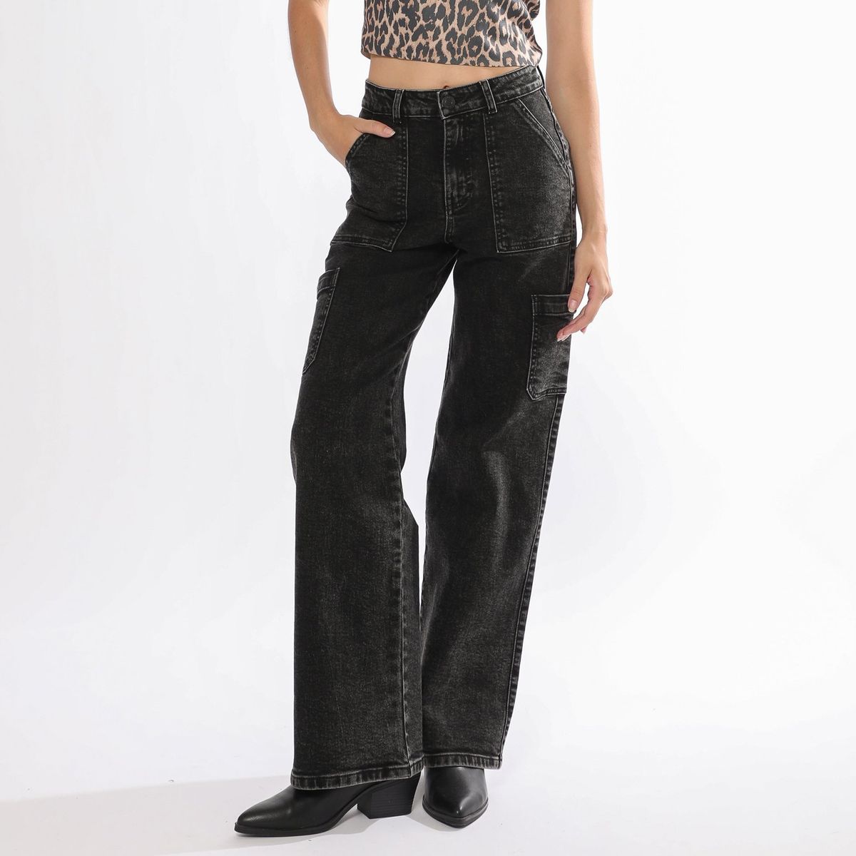 SYBILLA - Pantalón Straight Tiro Alto Mujer Sybilla