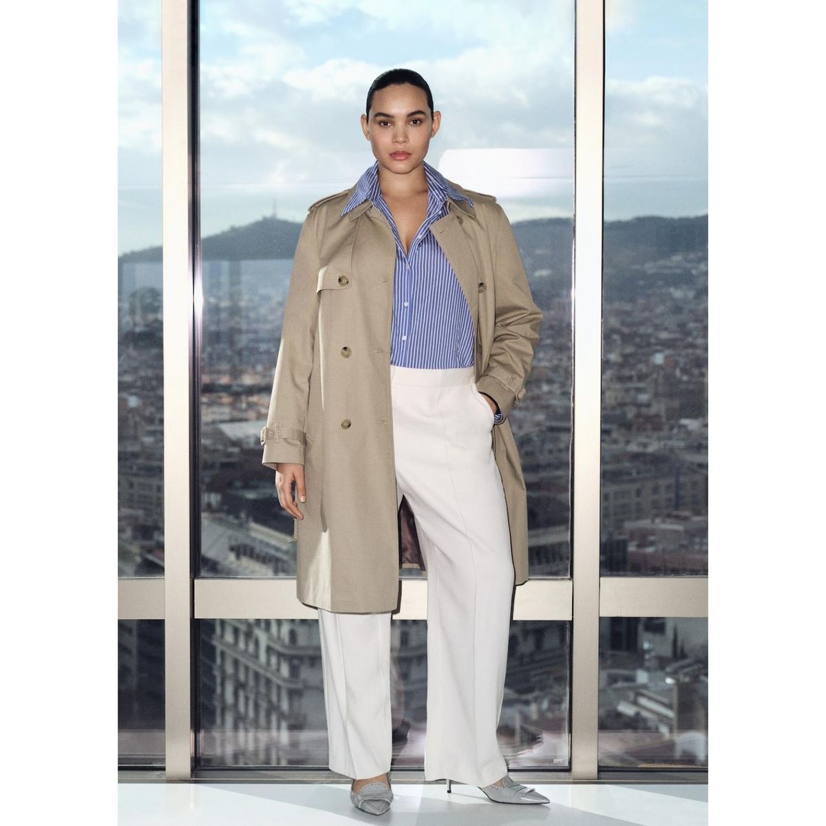 MANGO - Abrigo 100% Algodón Mujer Mango