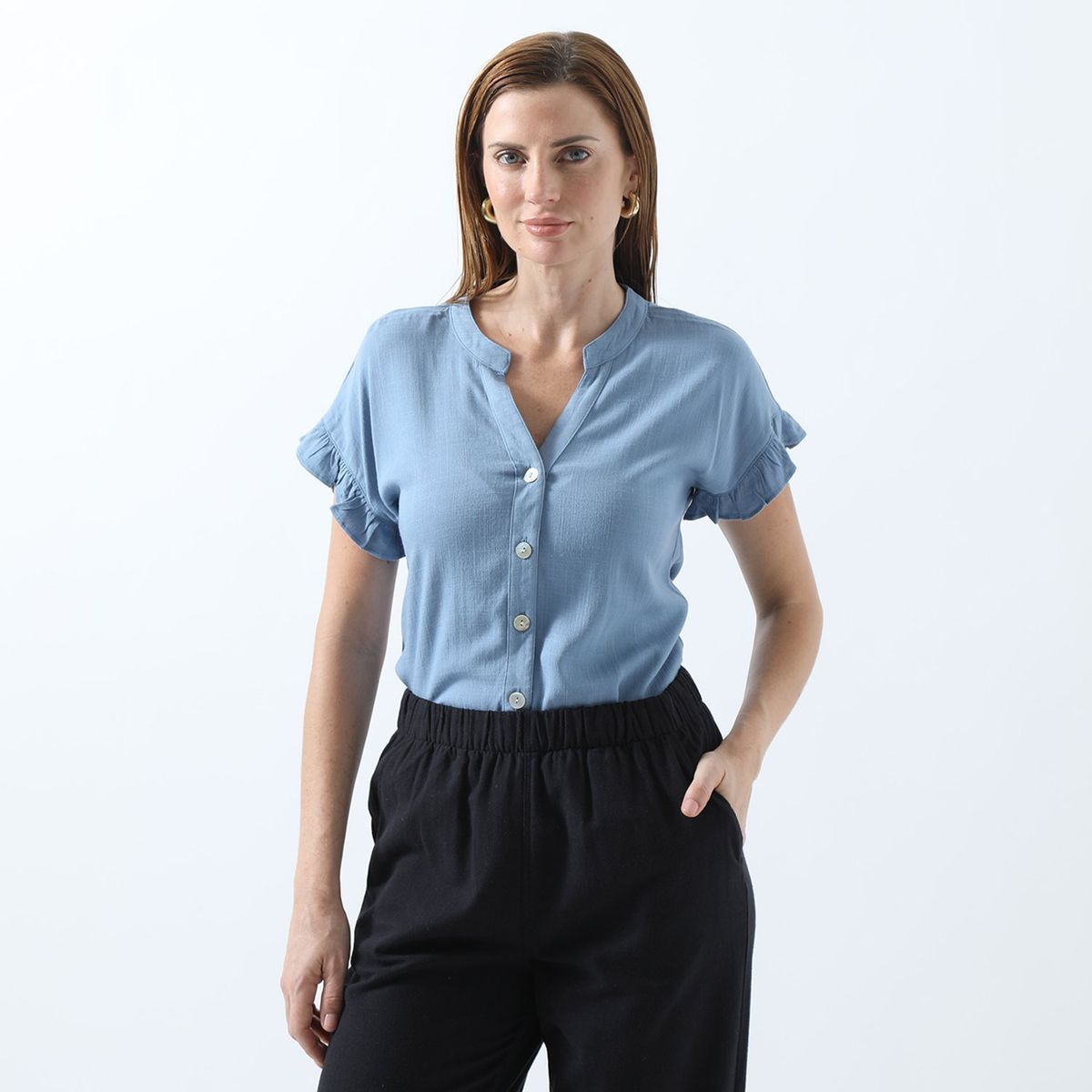 NEWPORT - Blusa Manga Corta Casual Mujer Newport