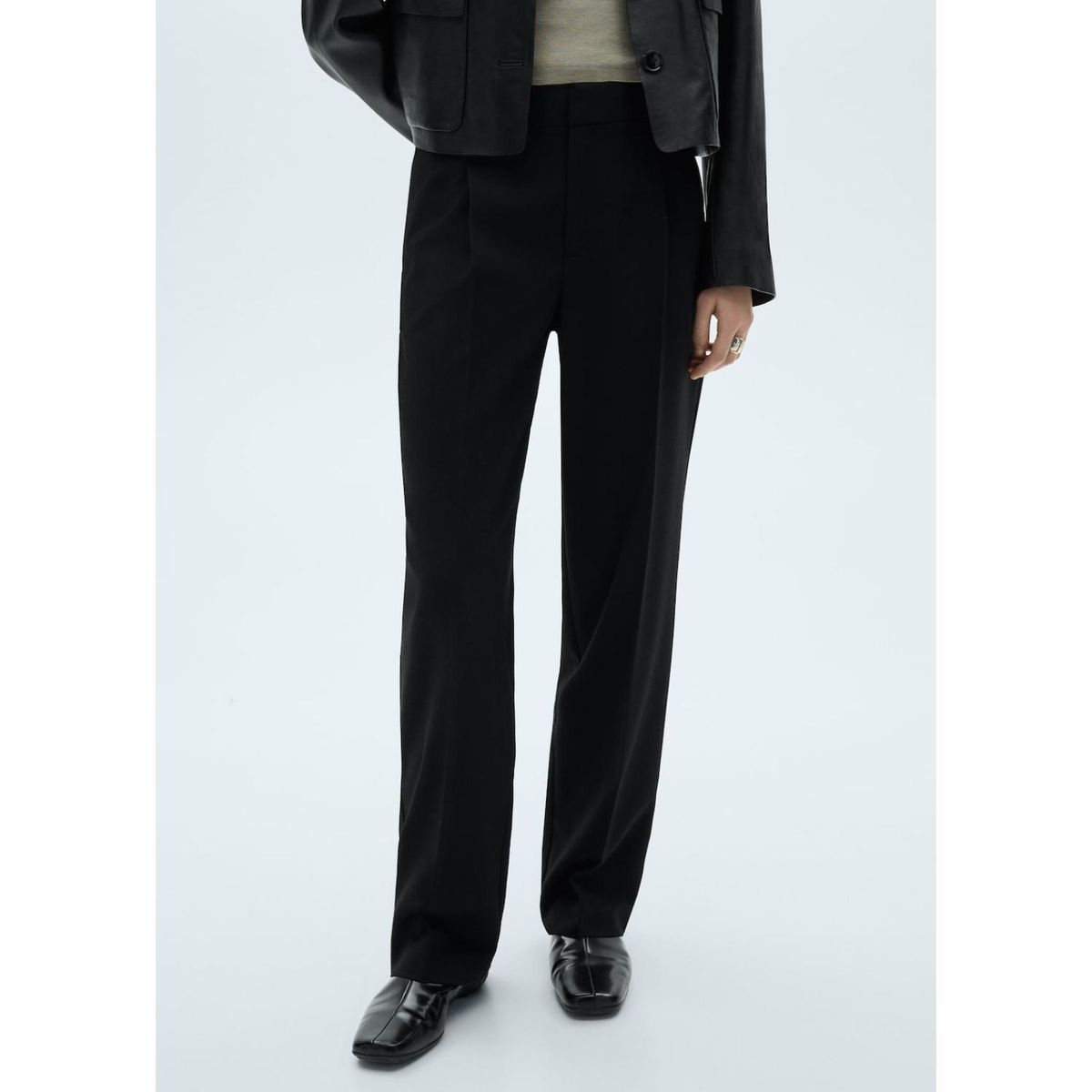 MANGO - Pantalón Recto Casual Mujer Mango