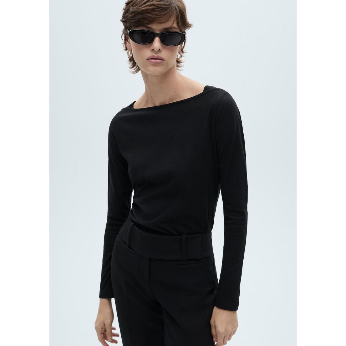 MANGO - Polo Manga Larga 100% Algodón Mujer Mango