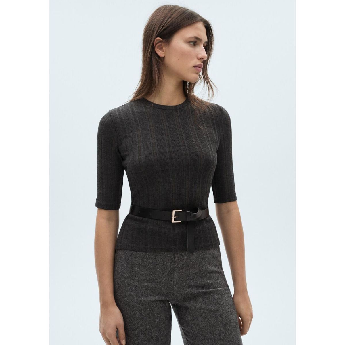 MANGO - Polo Manga Larga Casual Mujer Mango