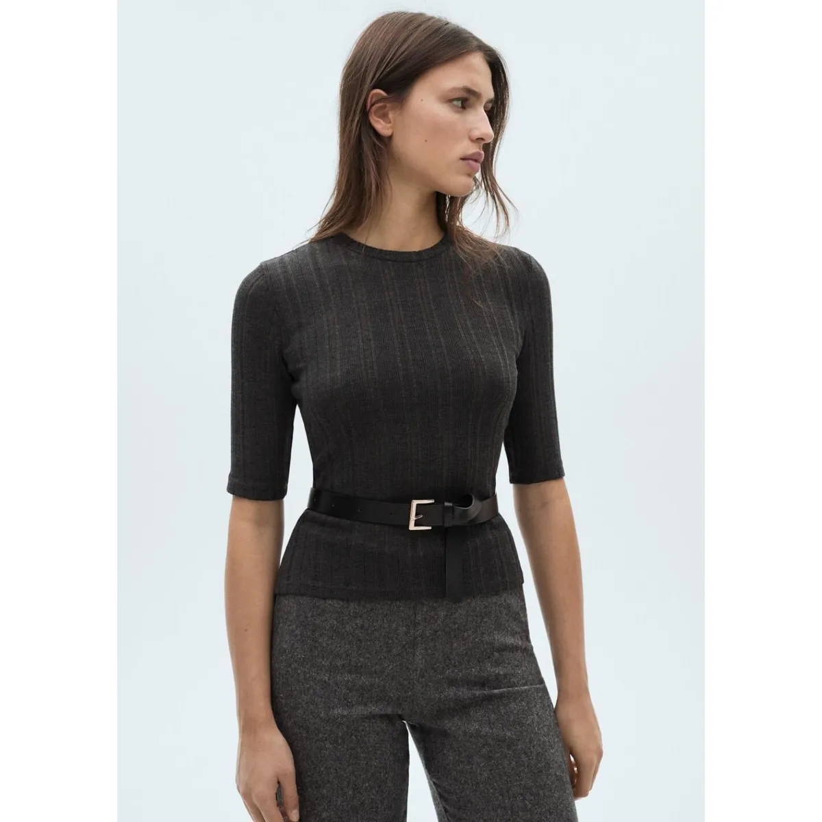 MANGO - Polo Manga Larga Casual Mujer Mango