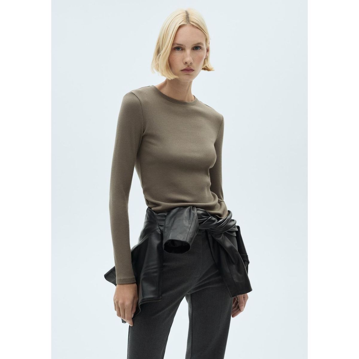 MANGO - Polo Manga Larga Casual Mujer Mango