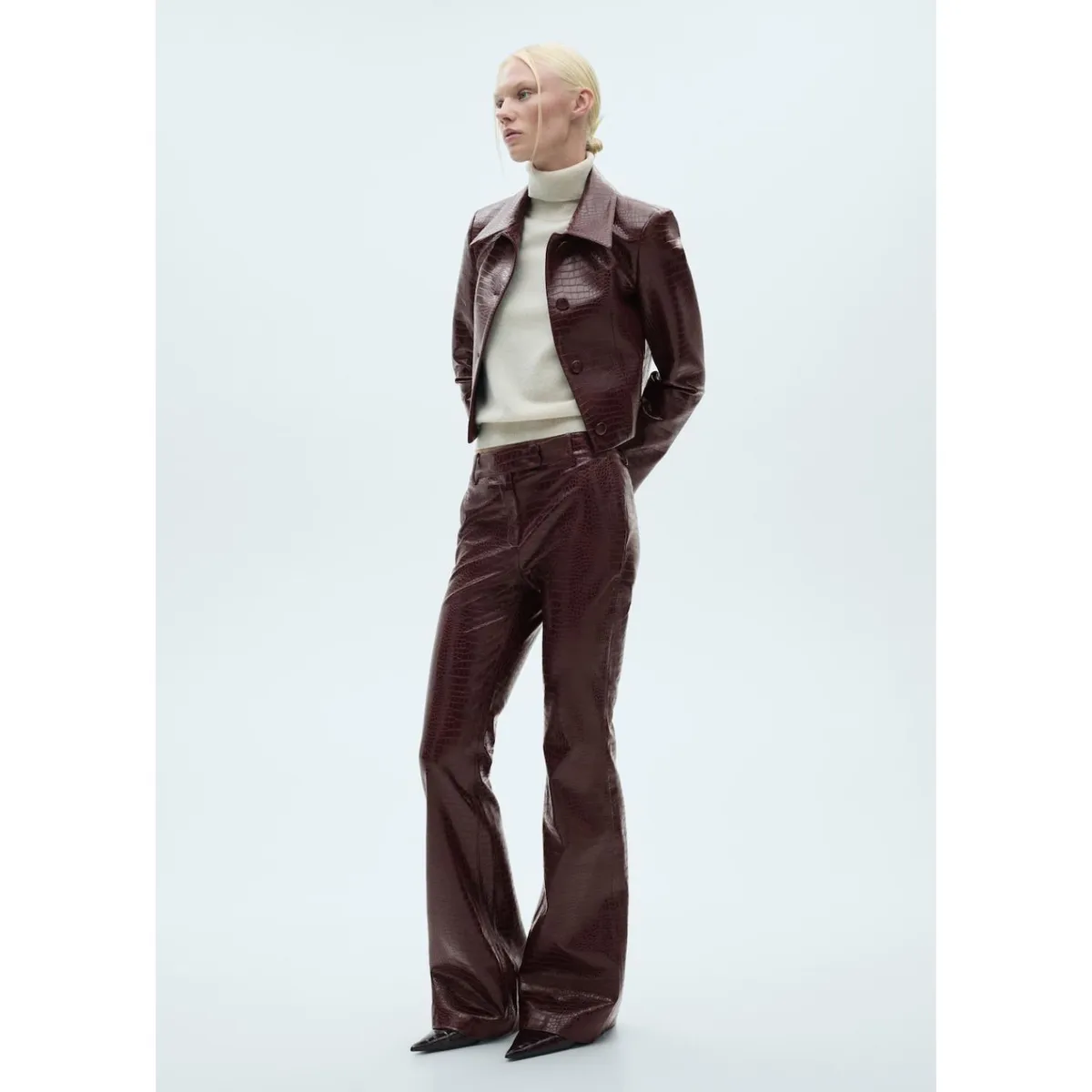 MANGO - Pantalón Flare Casual Mujer Mango