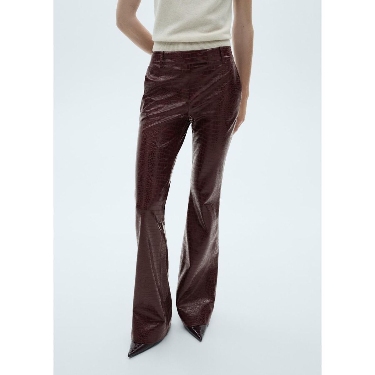 MANGO - Pantalón Flare Casual Mujer Mango