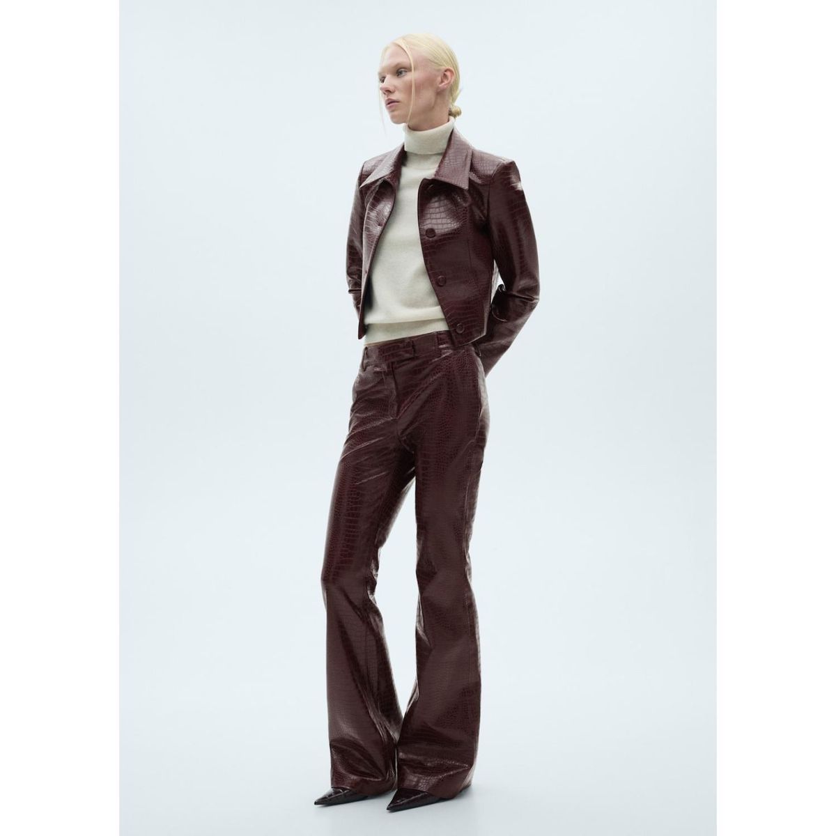 MANGO - Pantalón Flare Casual Mujer Mango