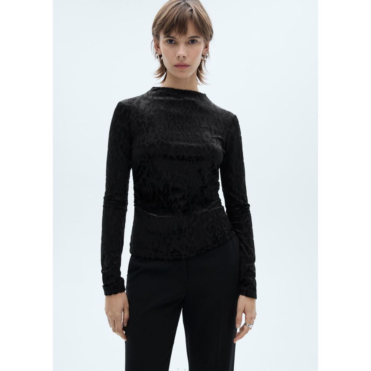 MANGO - Polo Manga Larga Casual Mujer Mango